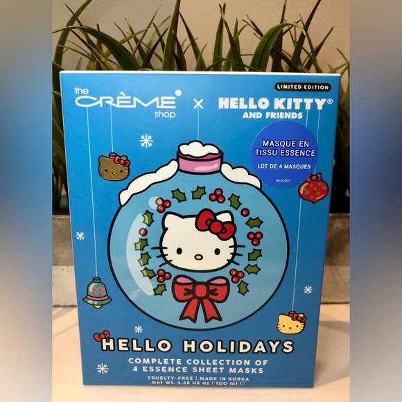 BNIB The Crème Shop Hello Kitty Hello Holiday Sheet Mask Set (4pc) - Picture 2 of 7